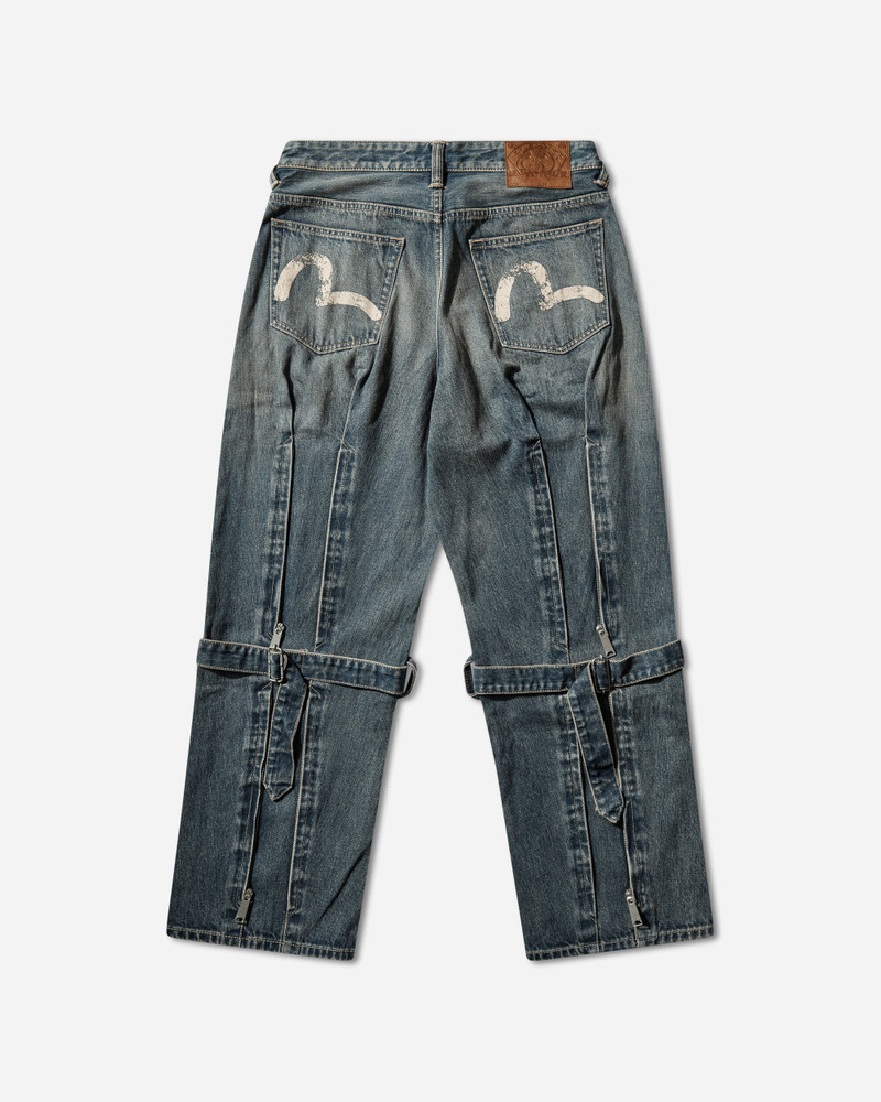 EVISU Men's Washed Bondage Jeans Indigo outlook