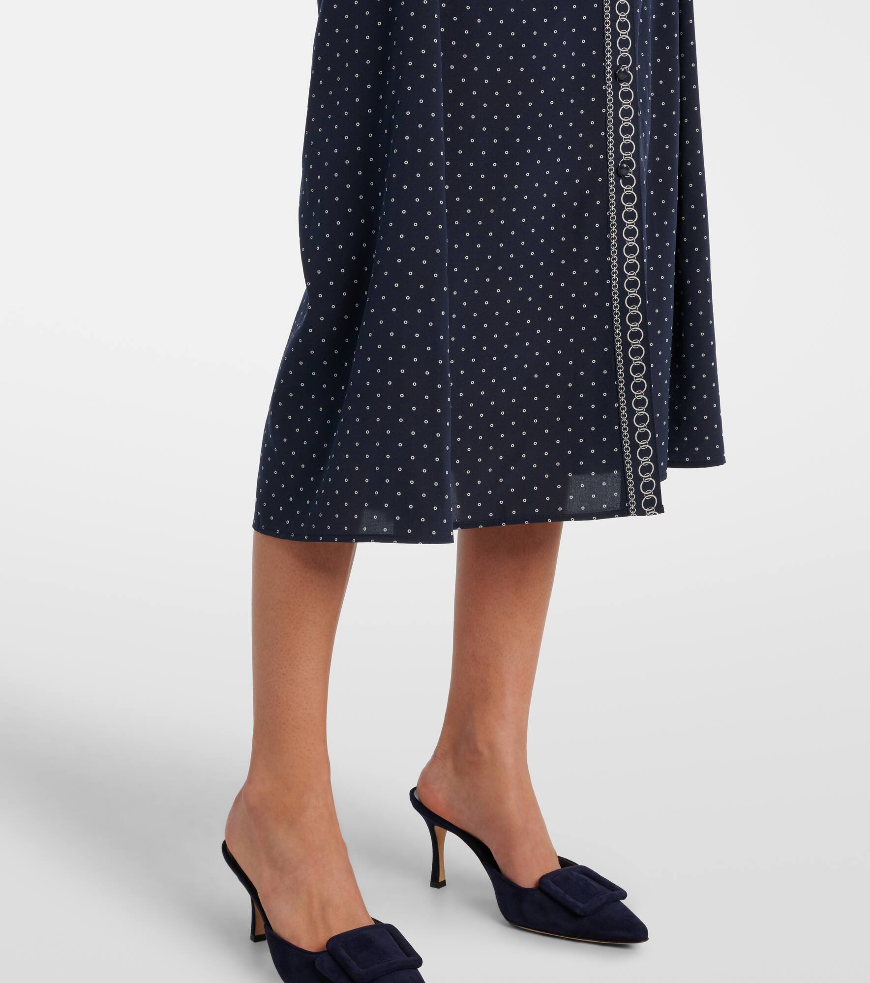 Lex polka-dot silk-blend shirt dress - 6