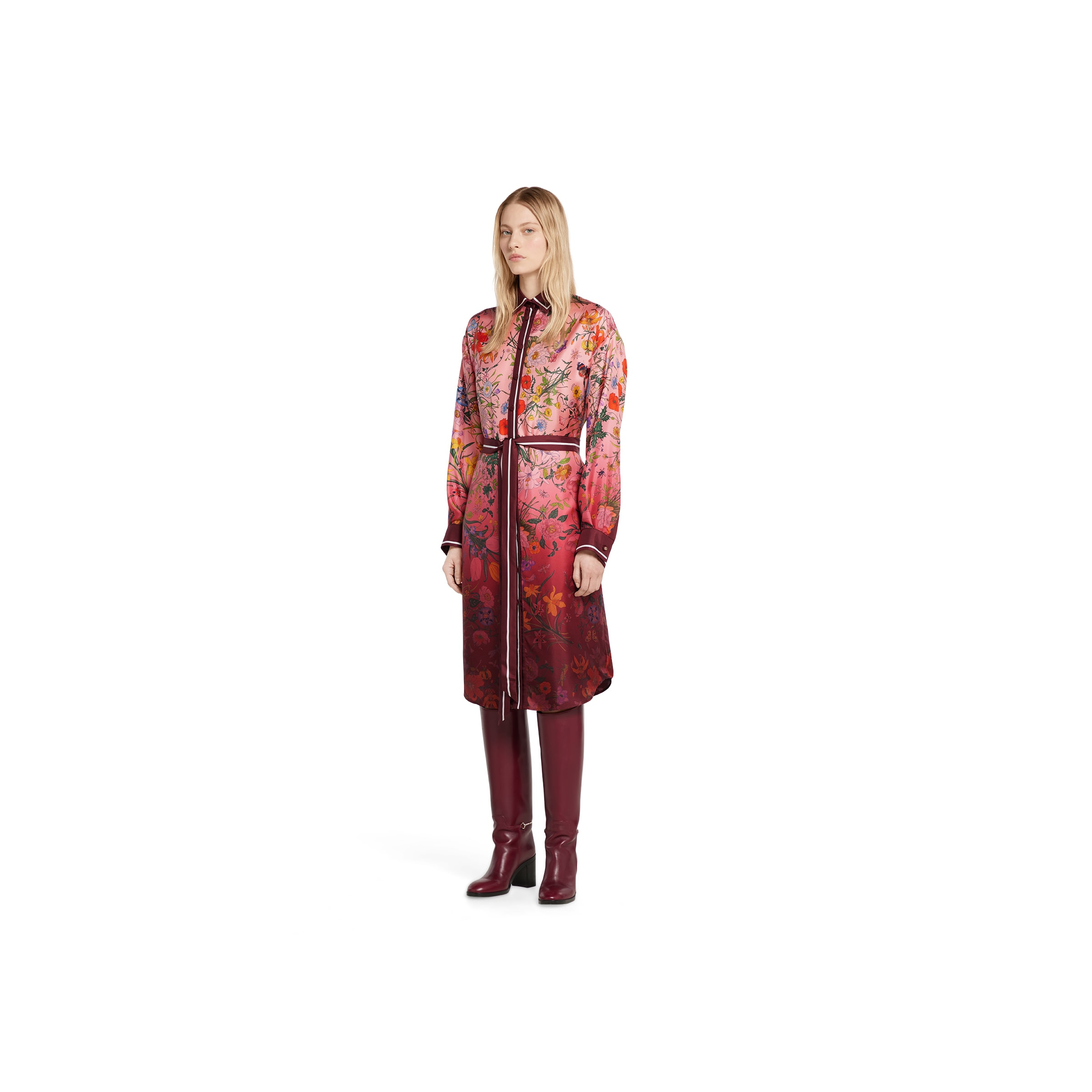 Printed silk twill shirt dress - 2