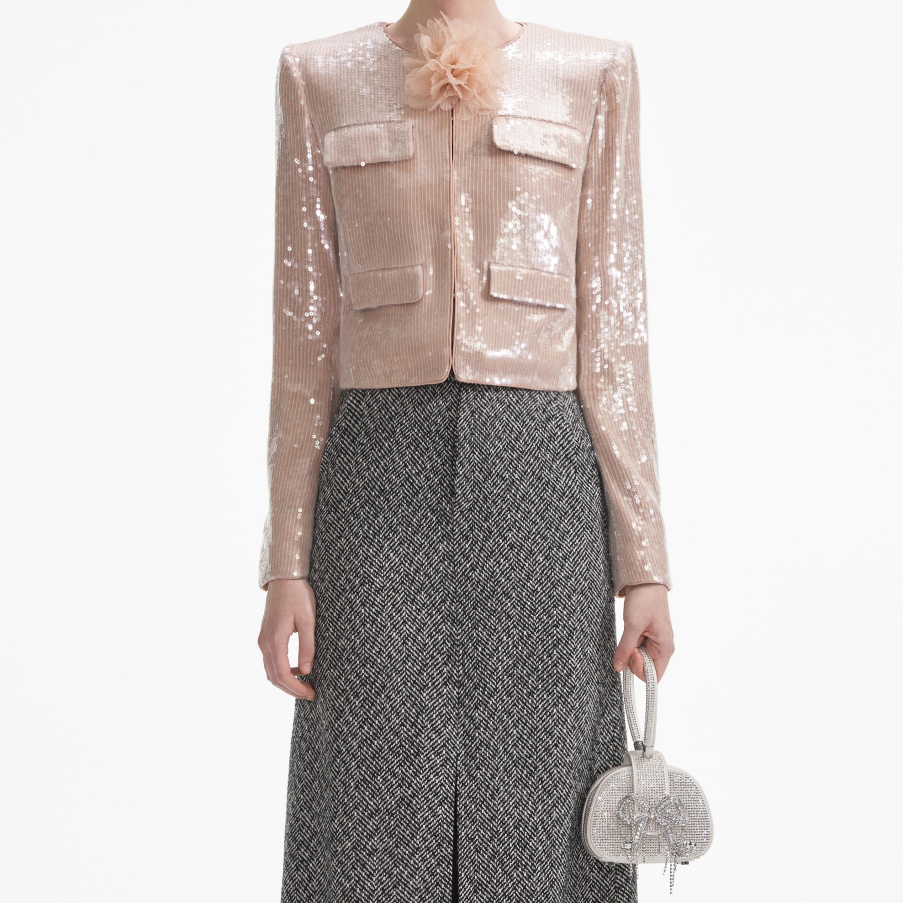 Champagne Sequin Jacket - 4