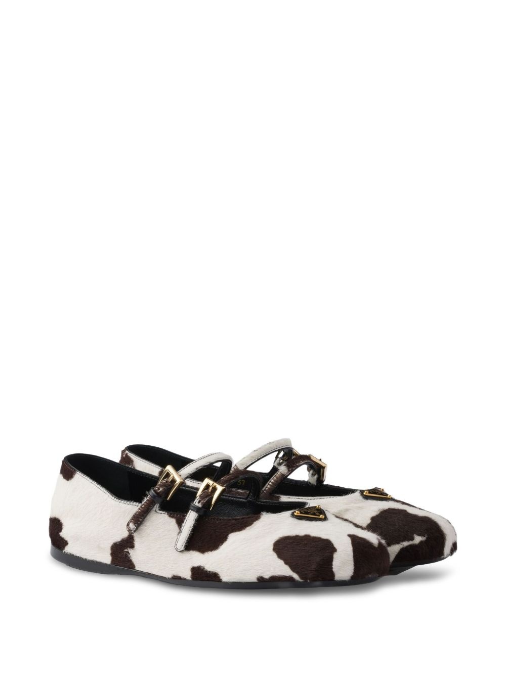 cow-print ballet flats - 2