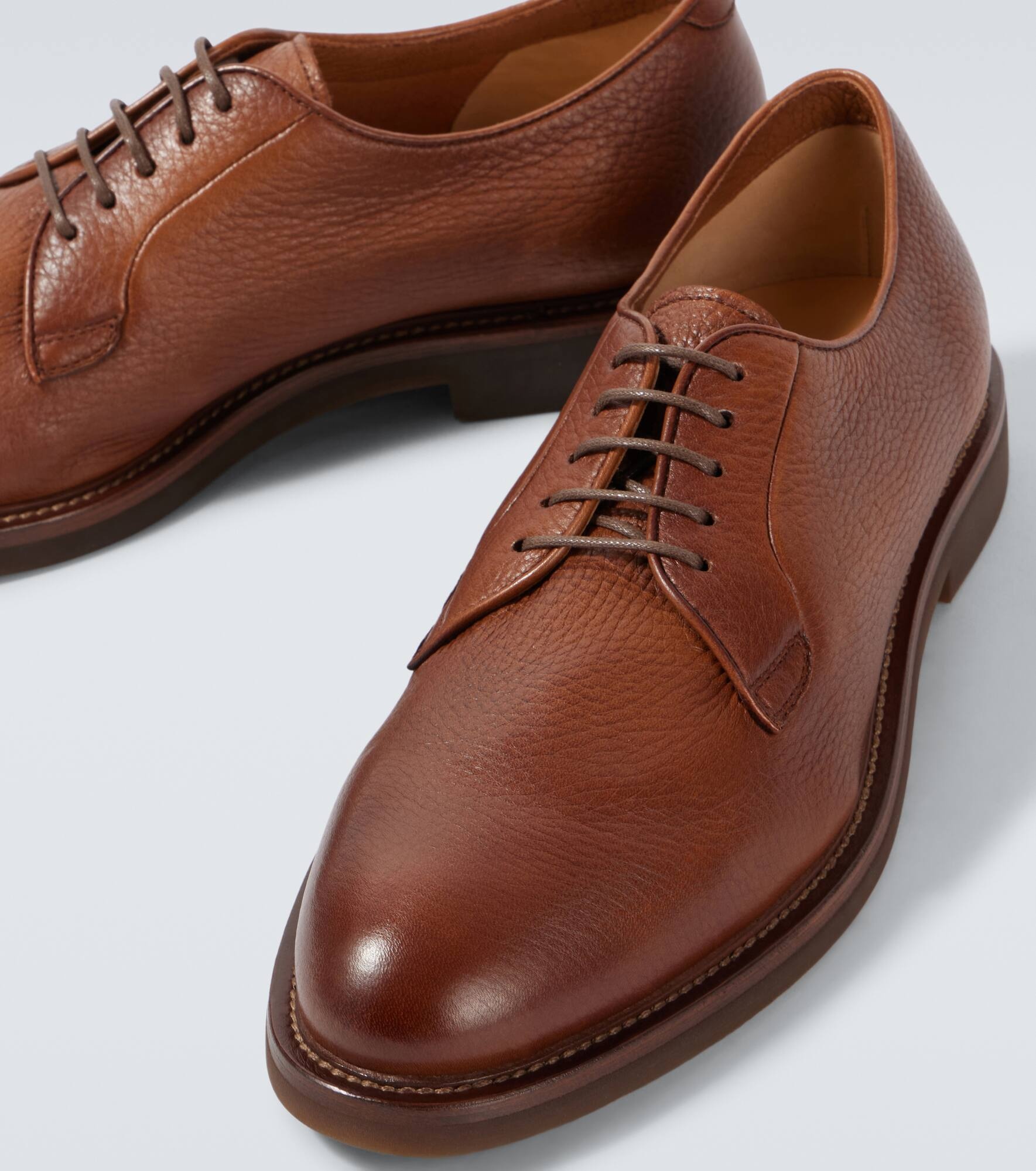 Leather derby shoes - 3