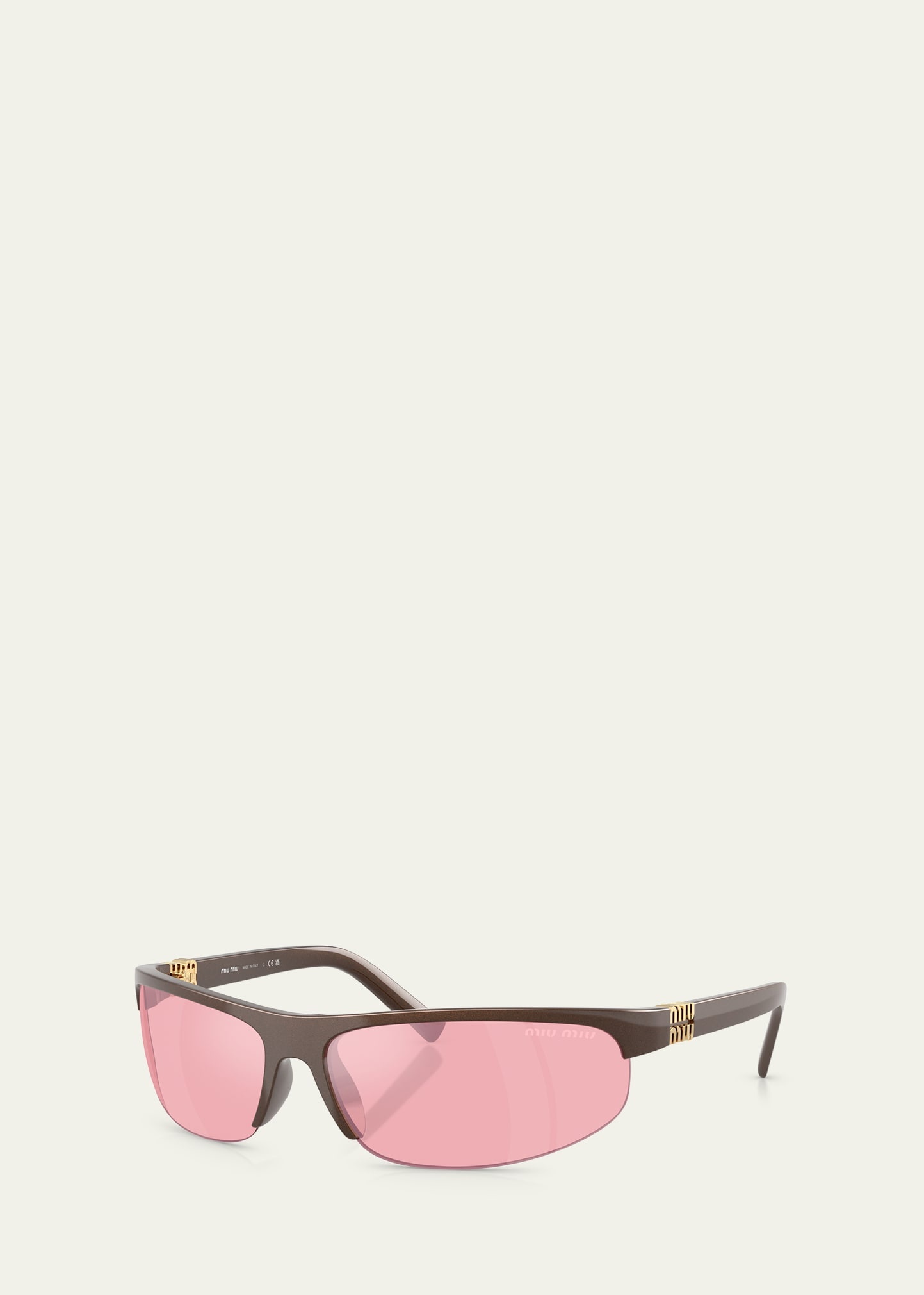 A02S Semi-Rimless Oval Plastic Sunglasses - 2