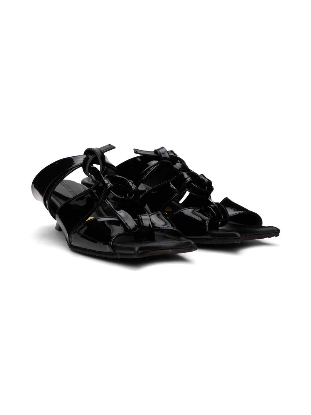 Black Diablo Twist Heeled Sandals - 4