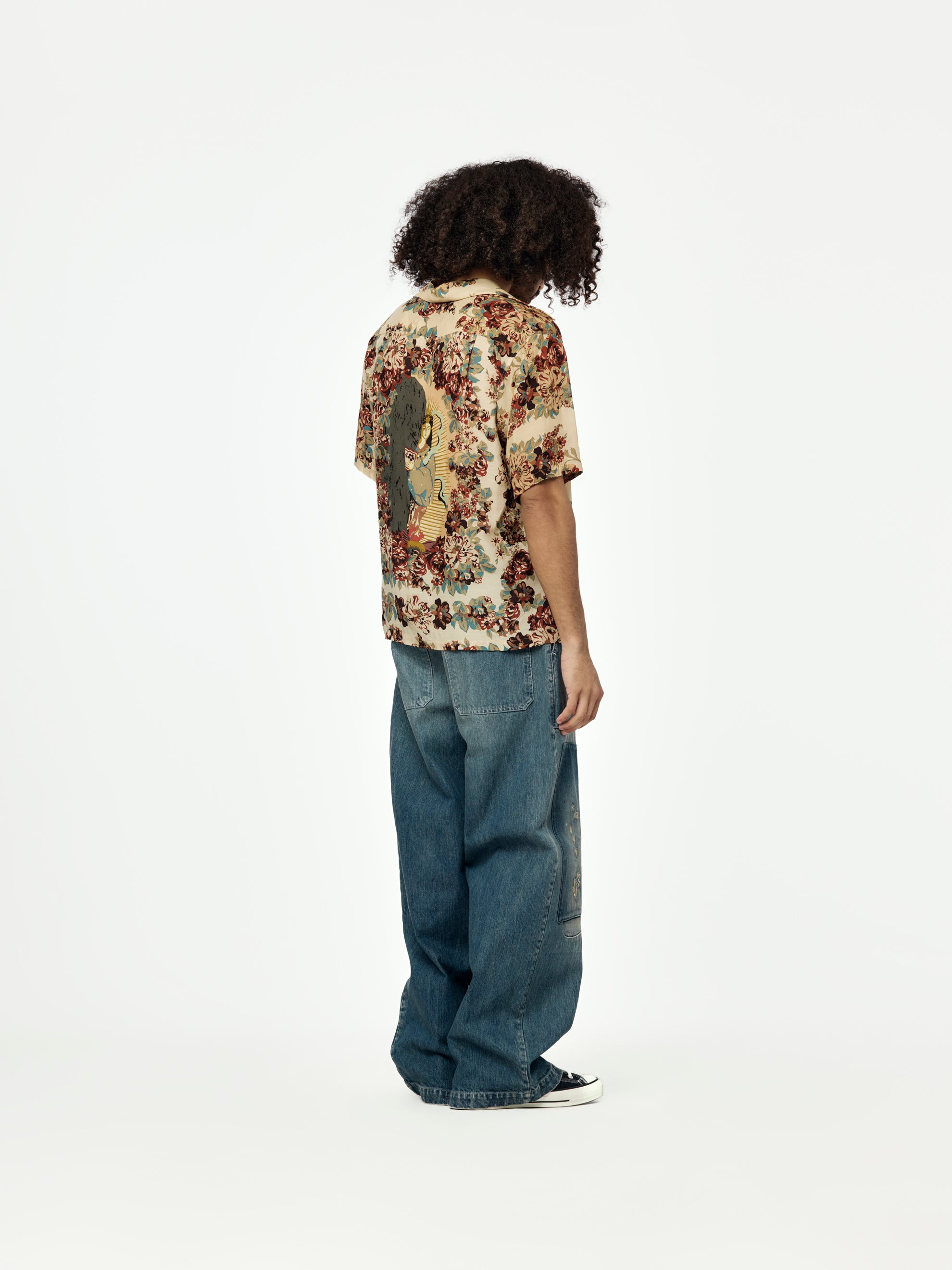 SILK RAYON CHAMPETRE A.MA.TE.RA.SE. WRANGLE COLLAR ALOHA SHIRT - 5