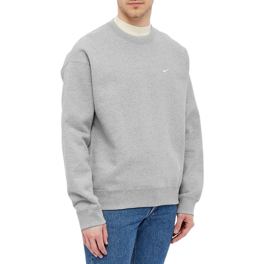 Men's Nike Solid Color Embroidered Logo Round Neck Long Sleeves Dark Grey CV0554-063 - 4