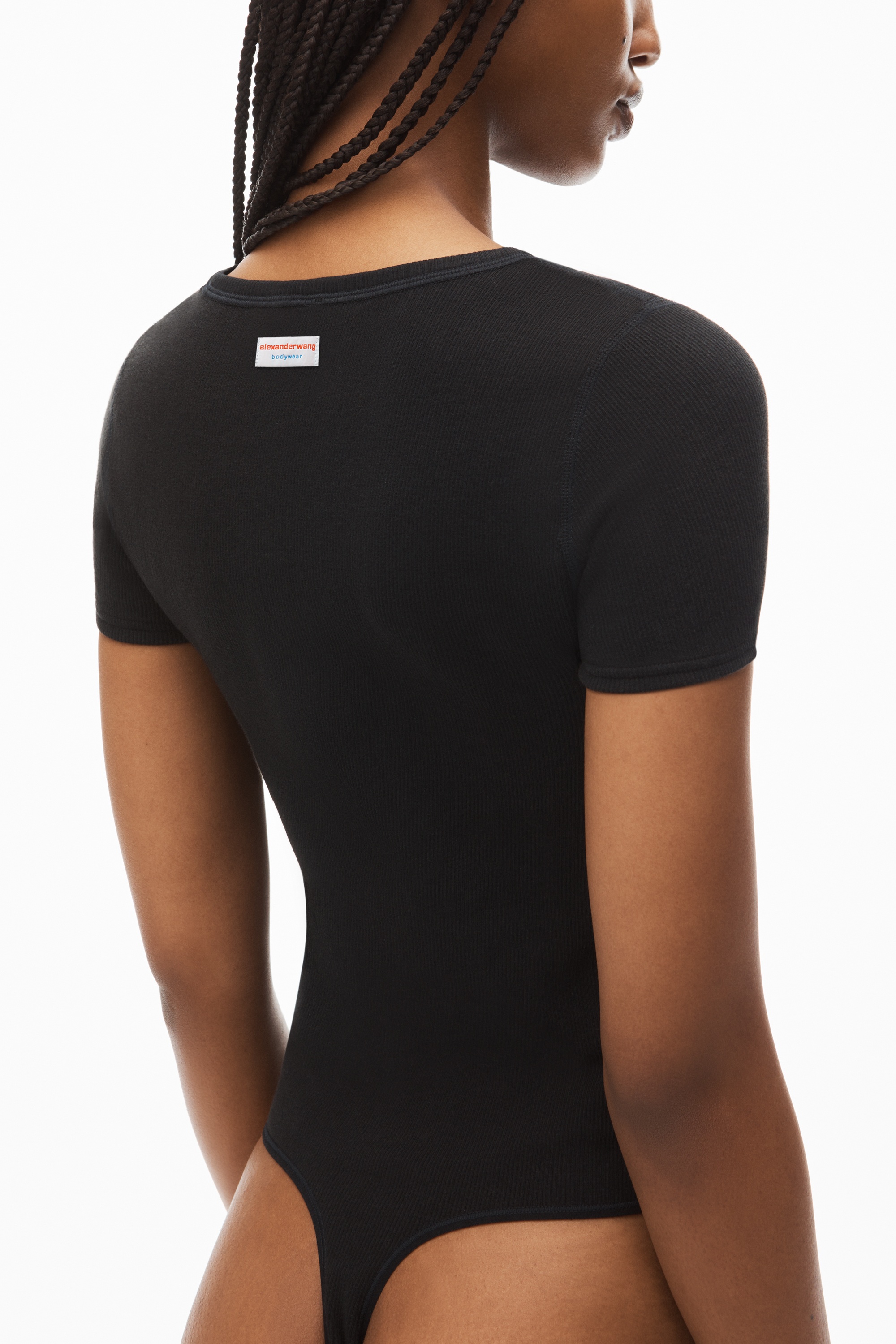 short-sleeve bodysuit in rib-knit jersey - 5