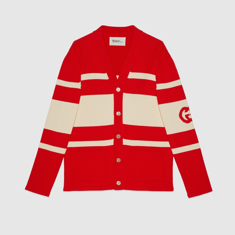 Knit cotton cardigan with Interlocking G 1