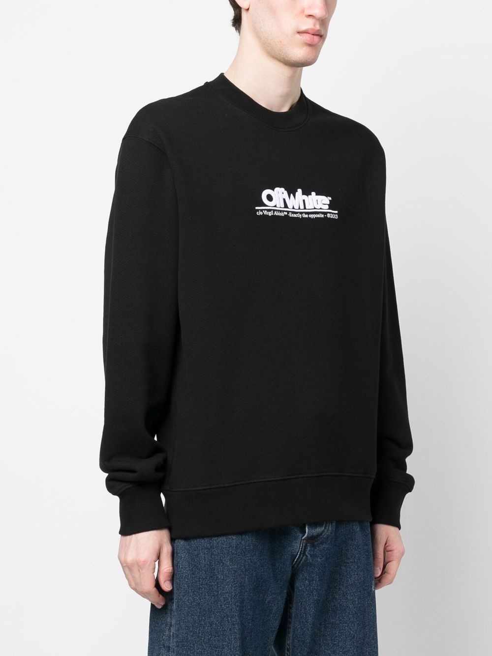 logo-embroidered long-sleeve sweatshirt - 3