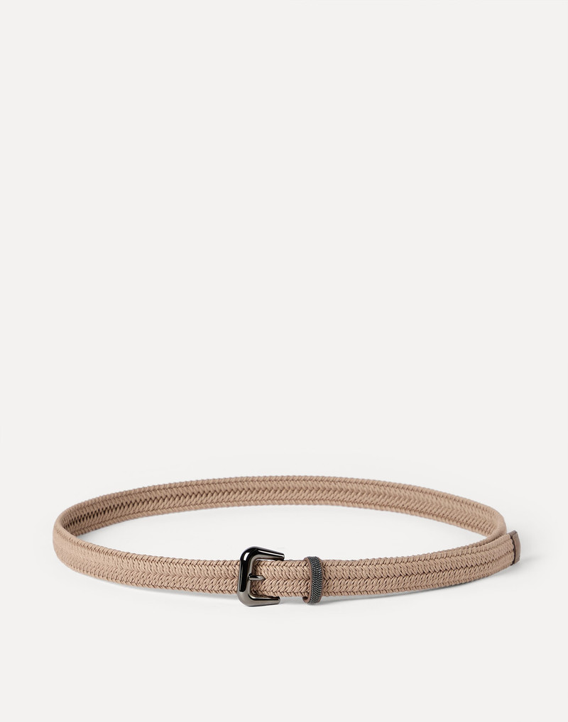 Stretch cotton braided belt with shiny loop 1