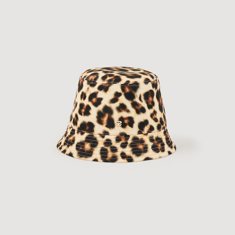 Sandro Reversible leopard-print hat outlook