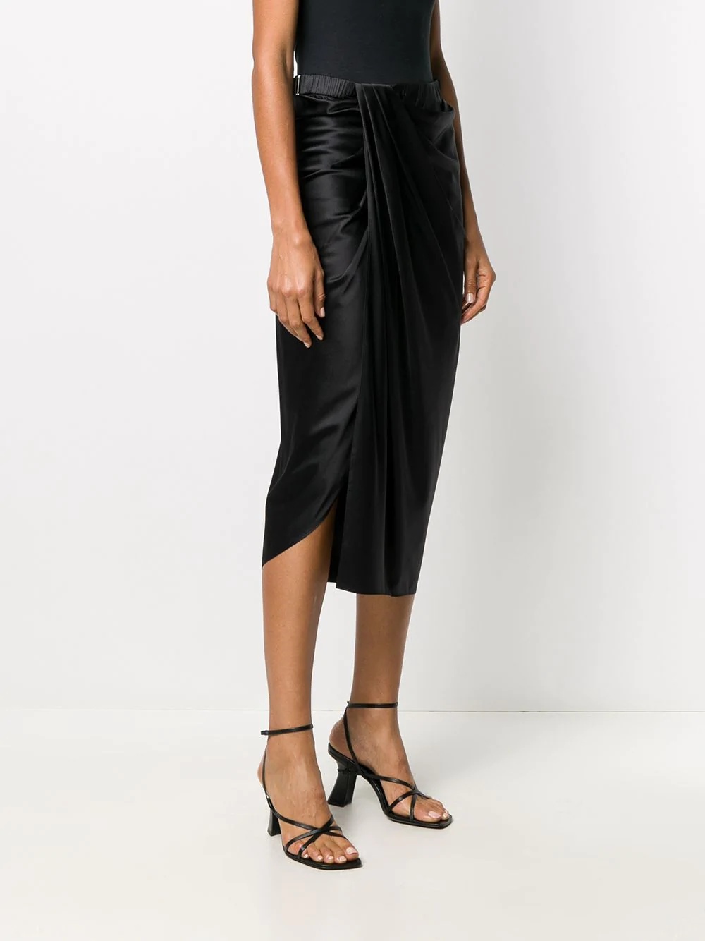 draped midi skirt - 3