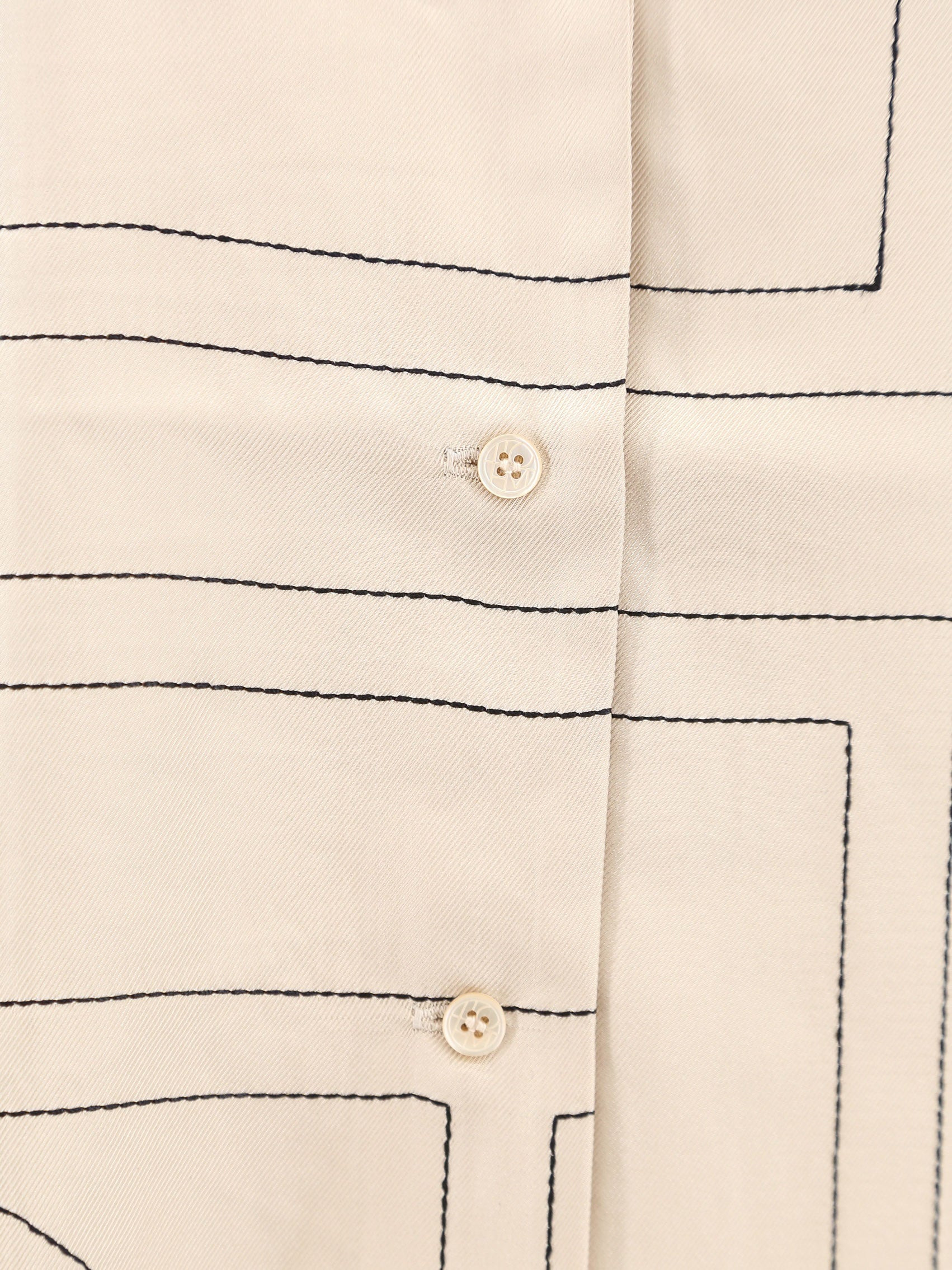 Toteme Silk Shirt With Monogram Logo Embroidery - 3