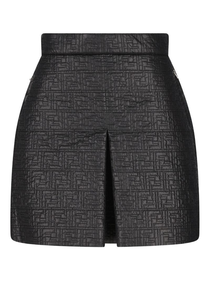 FENDI logo-pattern quilted short skirt outlook
