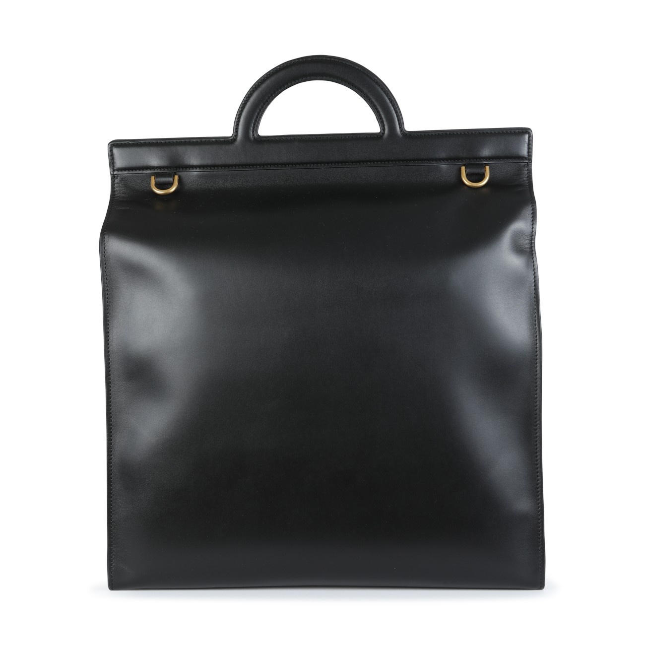 black leather tote bag - 3