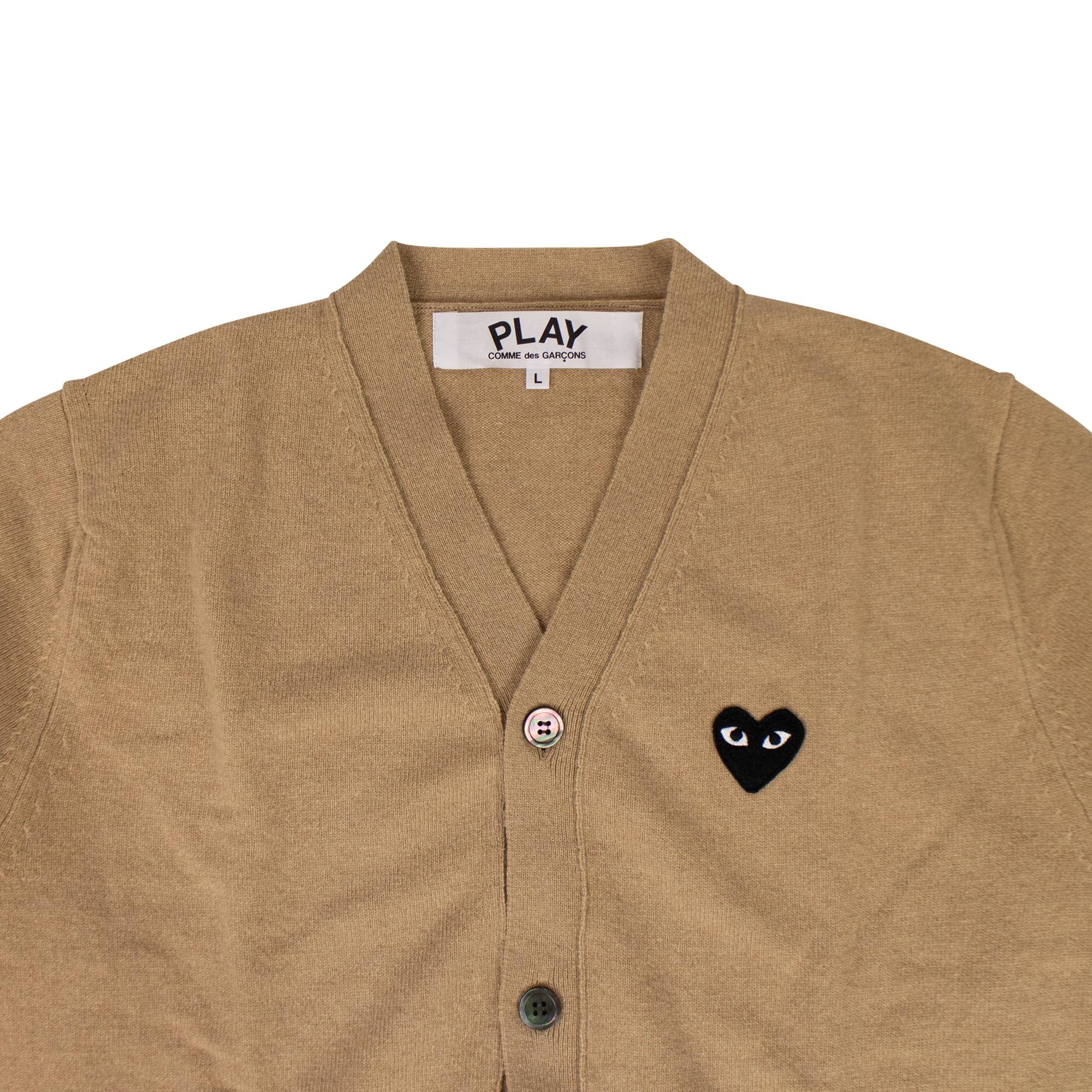 Comme des Garçons PLAY Heart Wool Cardigan 'Beige' - 3