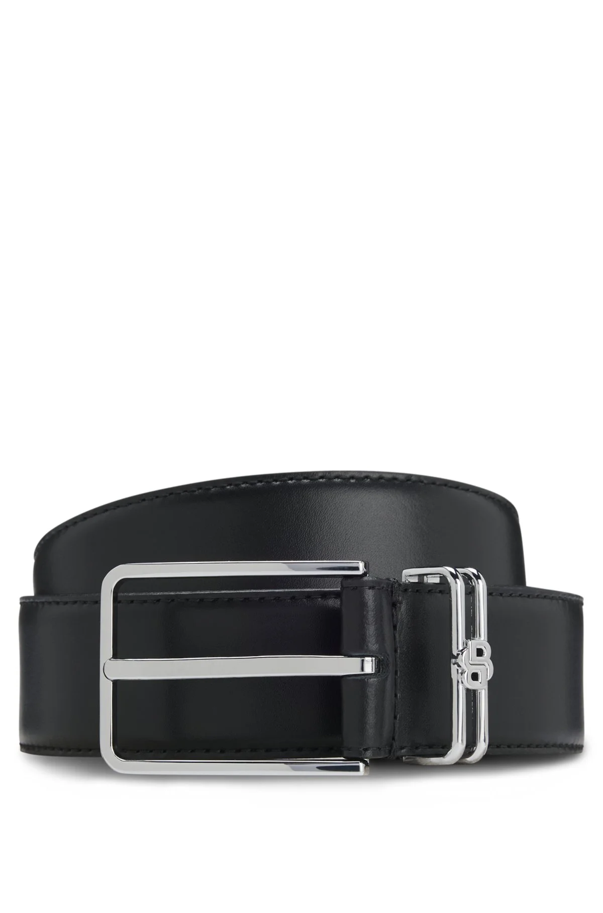 ITALIAN-LEATHER BELT WITH DOUBLE B MONOGRAM - 1