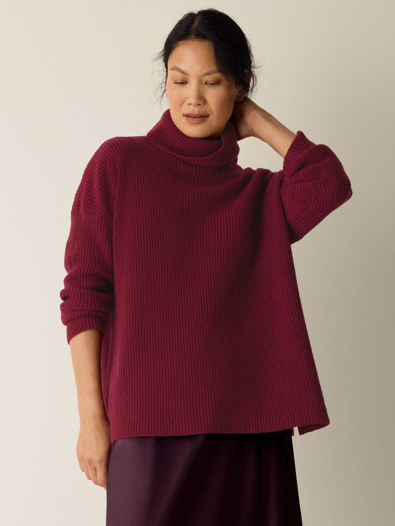 EILEEN FISHER Recycled Wool Cashmere Turtleneck Top outlook