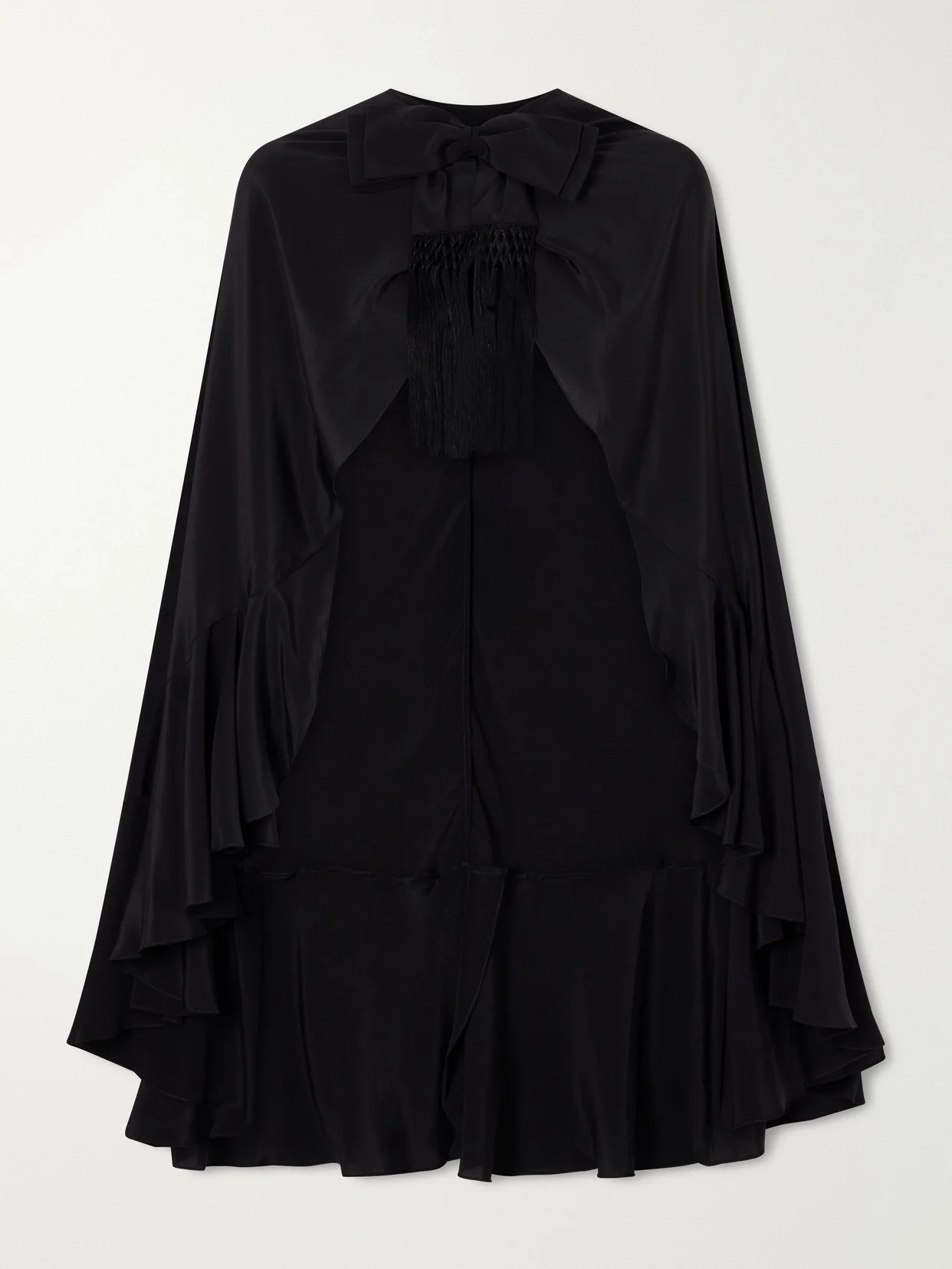 Aromatic Garden Fringed Silk-crepe Cape - 1