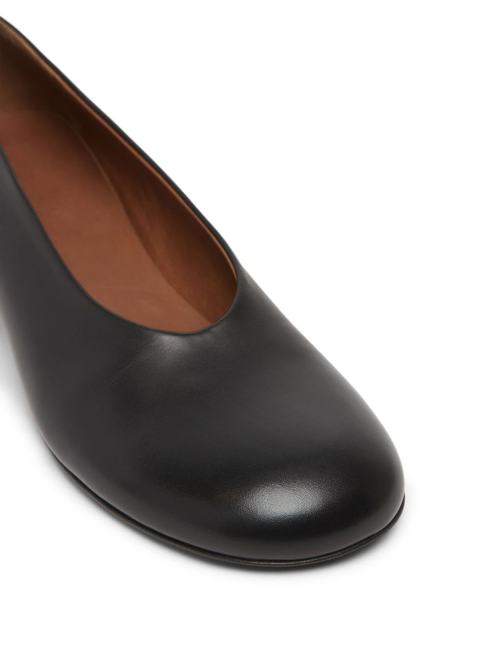 sculpted-heel leather pumps - 4