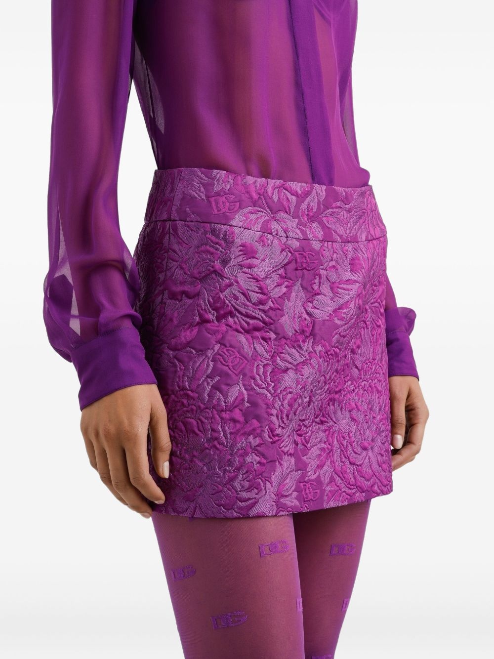jacquard mini skirt - 5