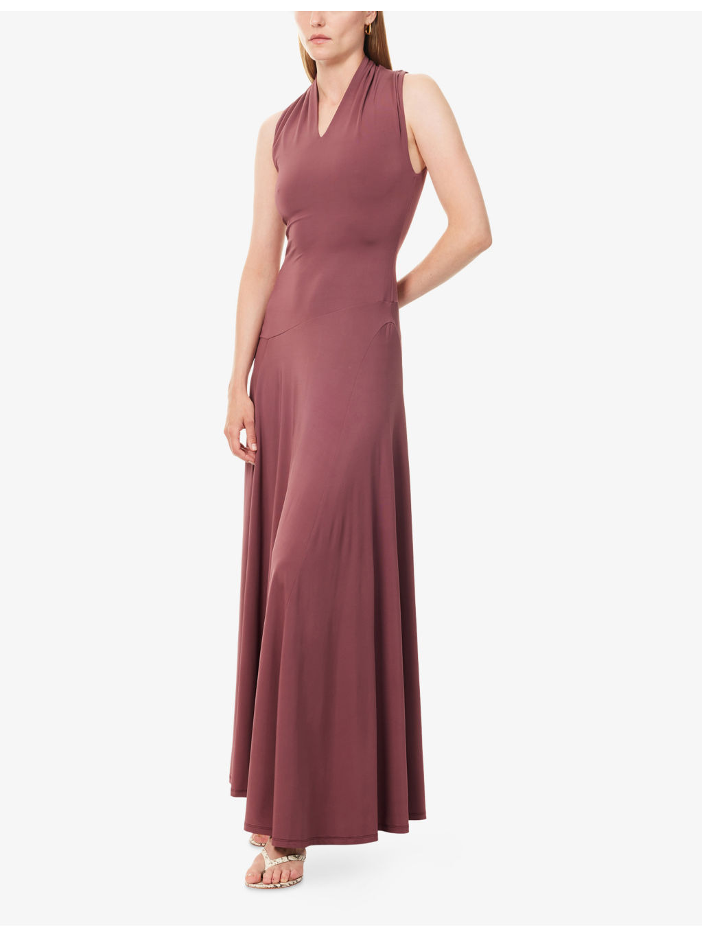 Vina V-Neck Stretch-Jersey Maxi Dress - 3