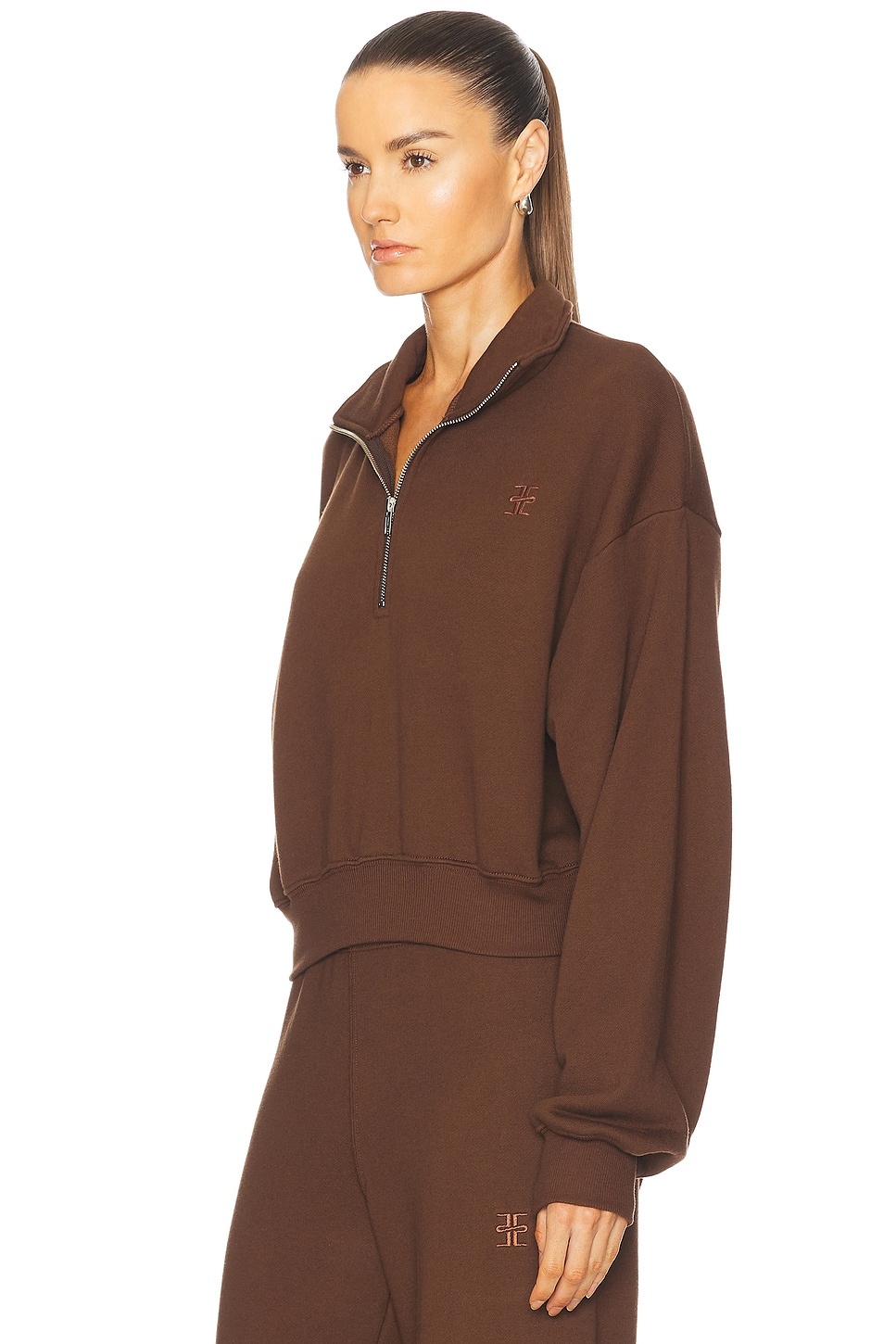 Cropped Half-Zip Sweatshirt - 2