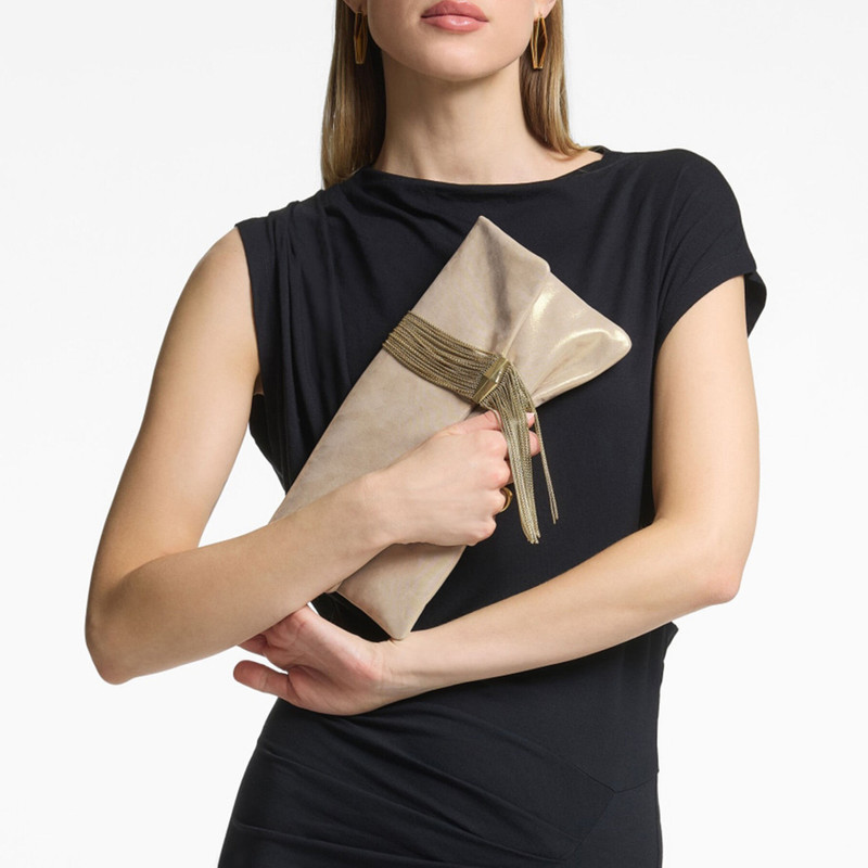 JIMMY CHOO Zandra
Gold Shimmer Suede Clutch Bag outlook