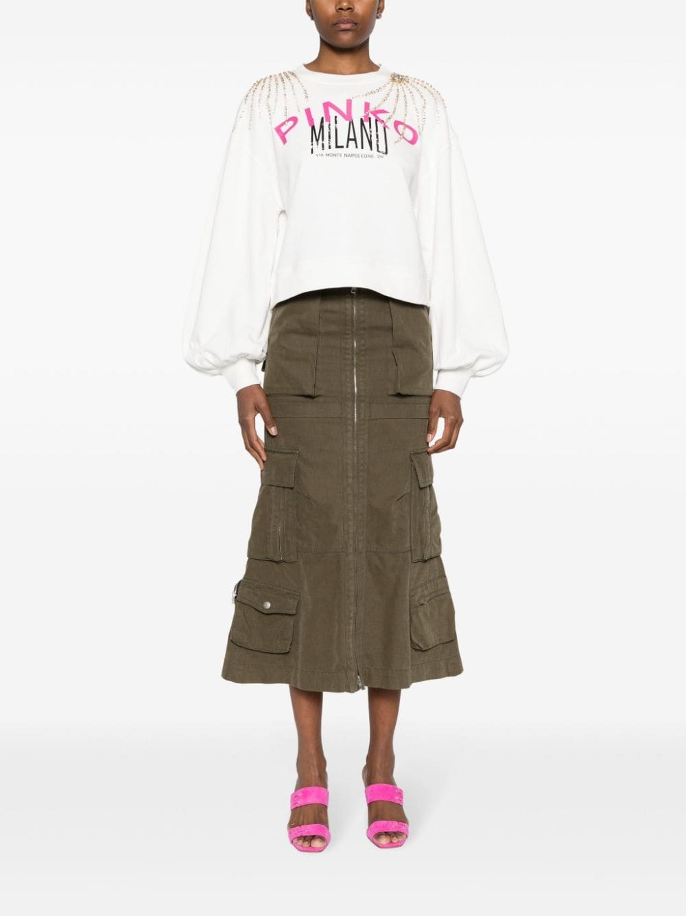 logo-print crystal-embellished sweatshirt - 2