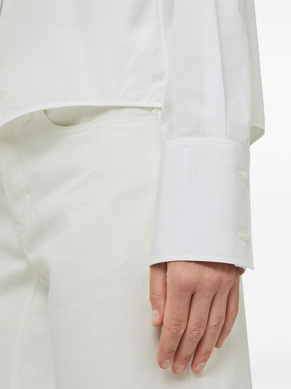 band-collar cotton shirt - 5