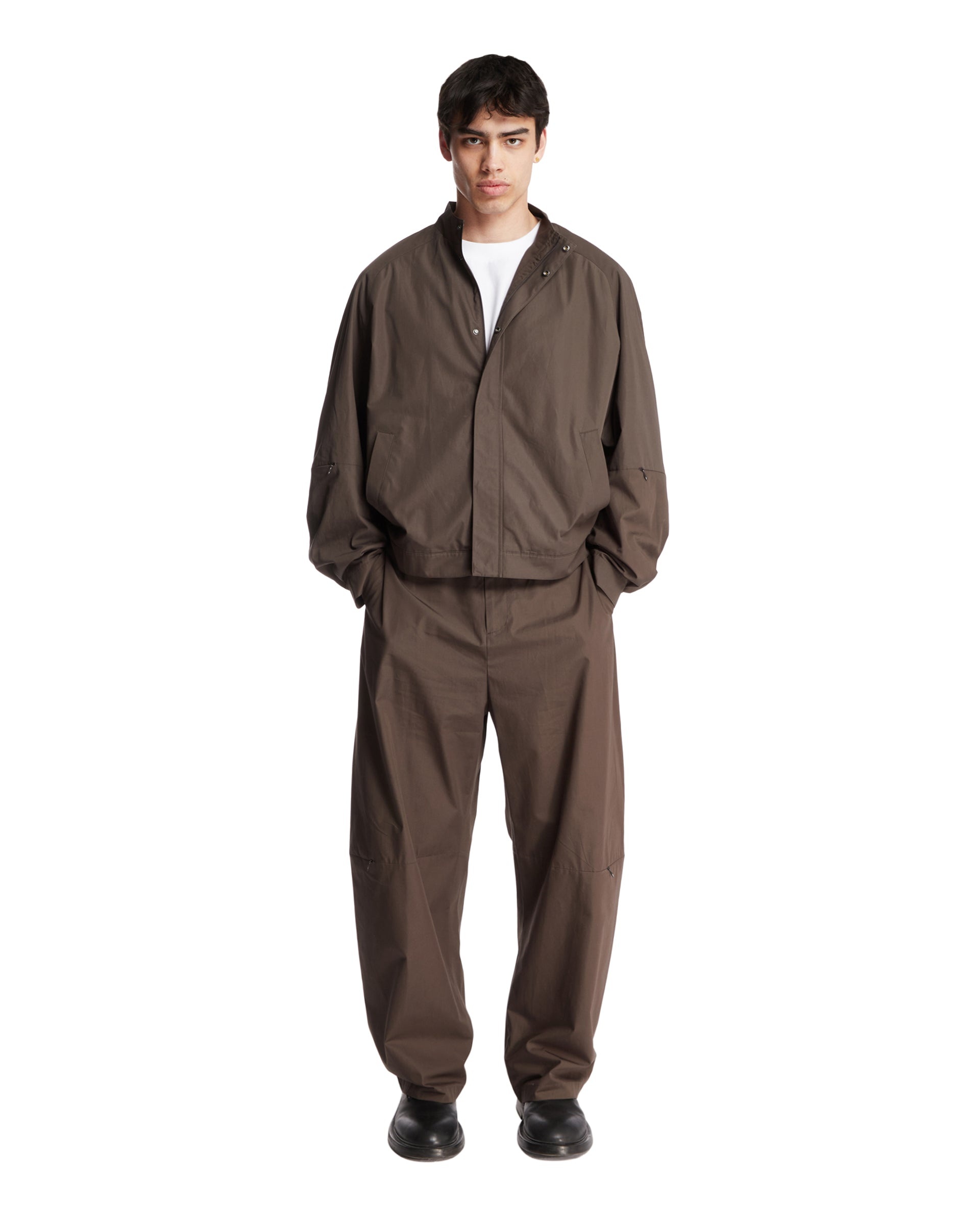 Brown Barrel Zip Trousers - 2