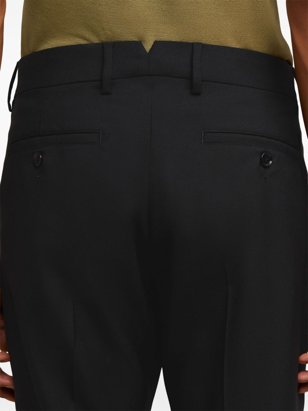 twill tapered-leg trousers - 6