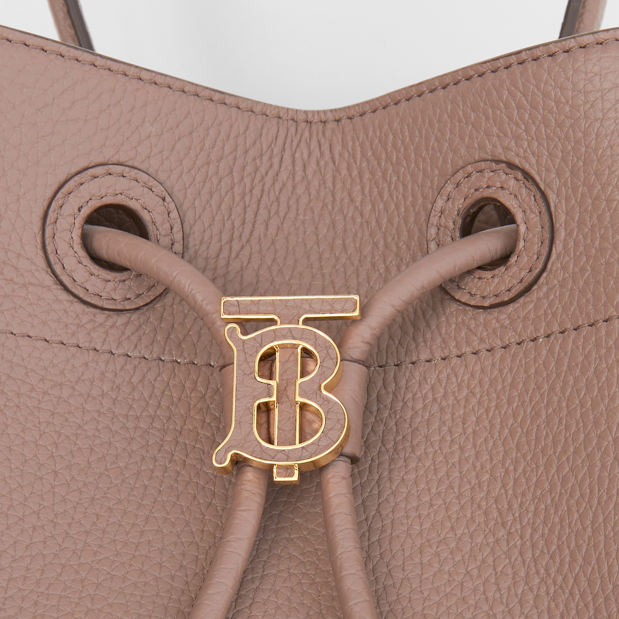 Grainy Leather Small TB Bucket Bag - 3
