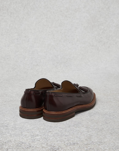 Brunello Cucinelli Shaded calfskin loafers with tassels outlook