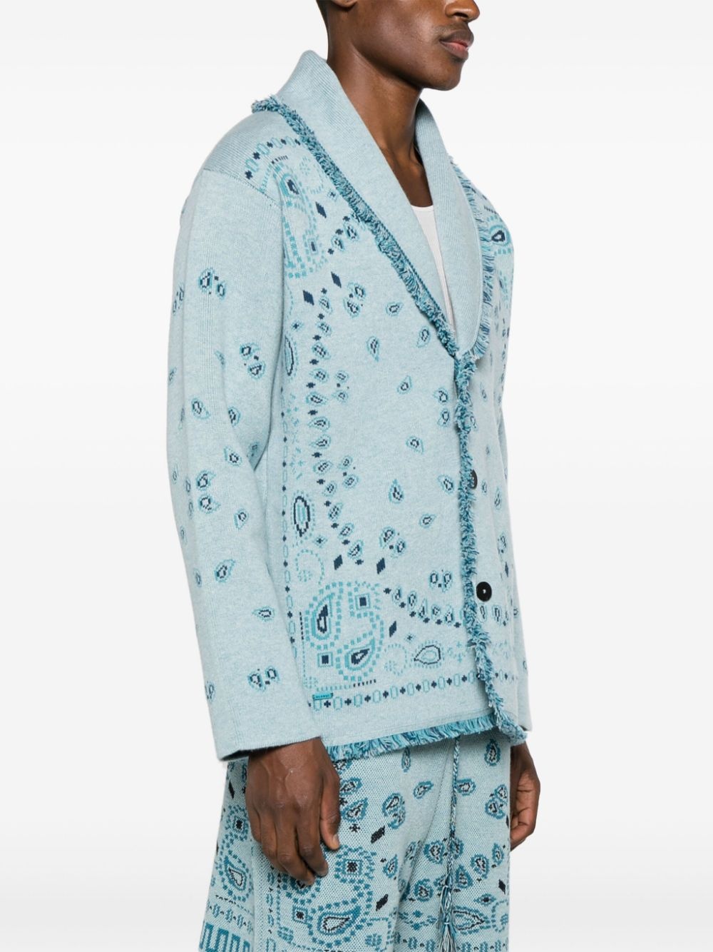 bandana-jacquard cashmere cardigan - 3