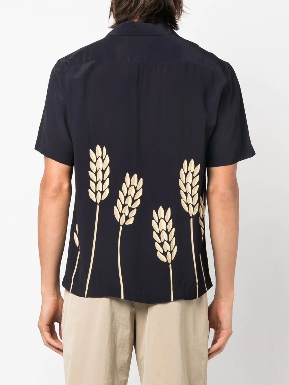 wheat-print short-sleeved shirt - 4