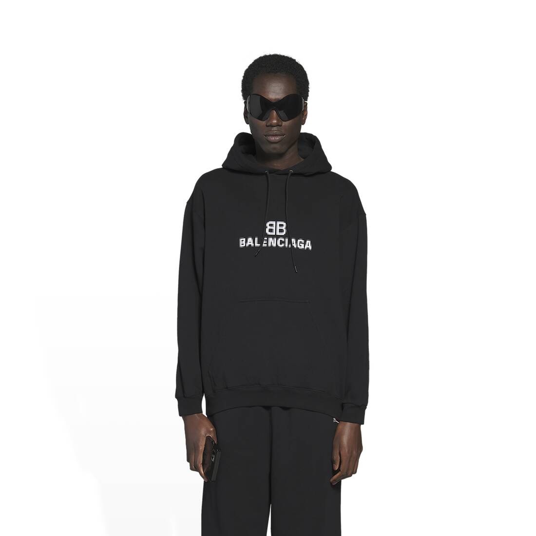Men's Bb Pixel Medium Fit Hoodie in Black - 5