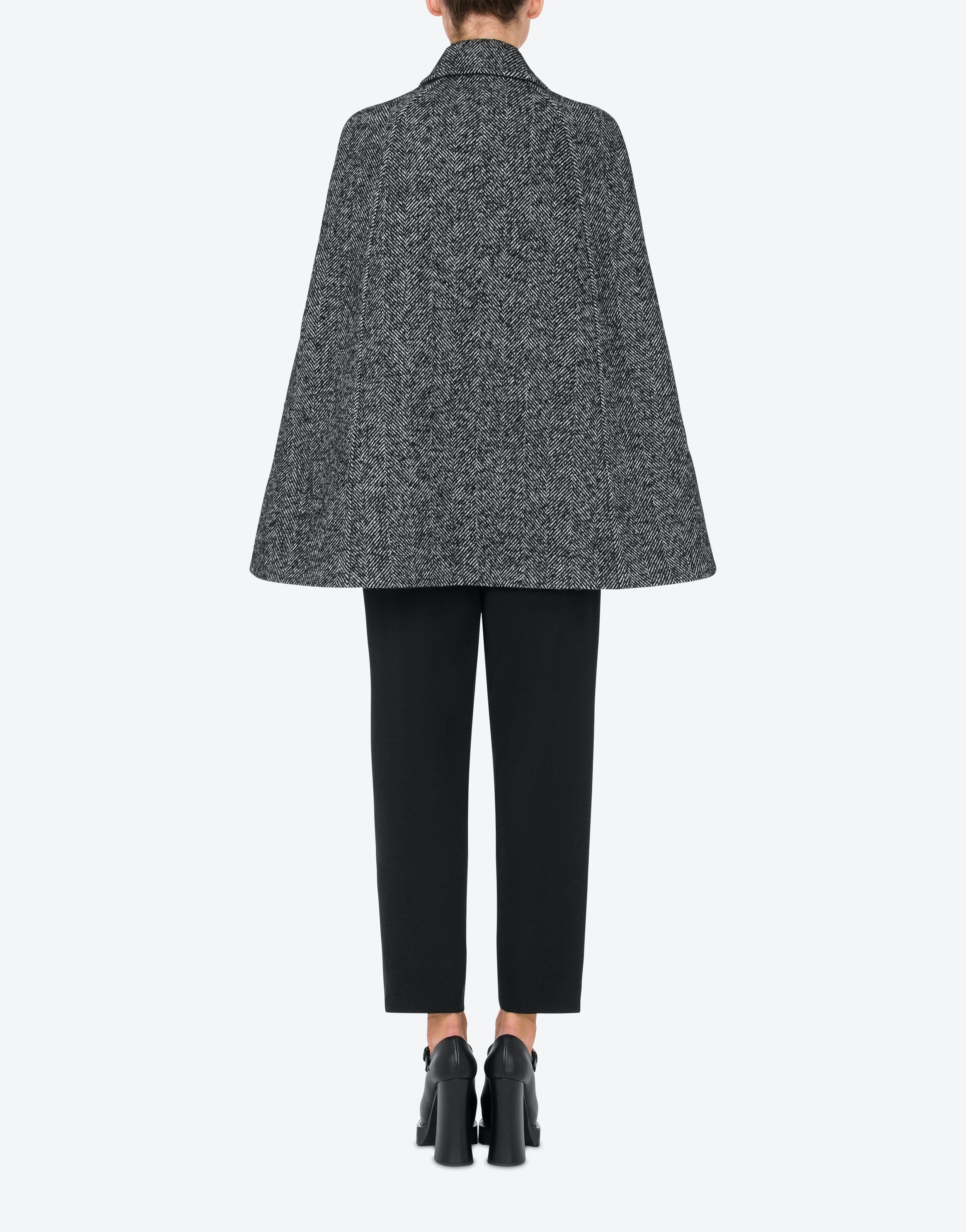 HERRINGBONE WOOL BLEND CAPE - 3