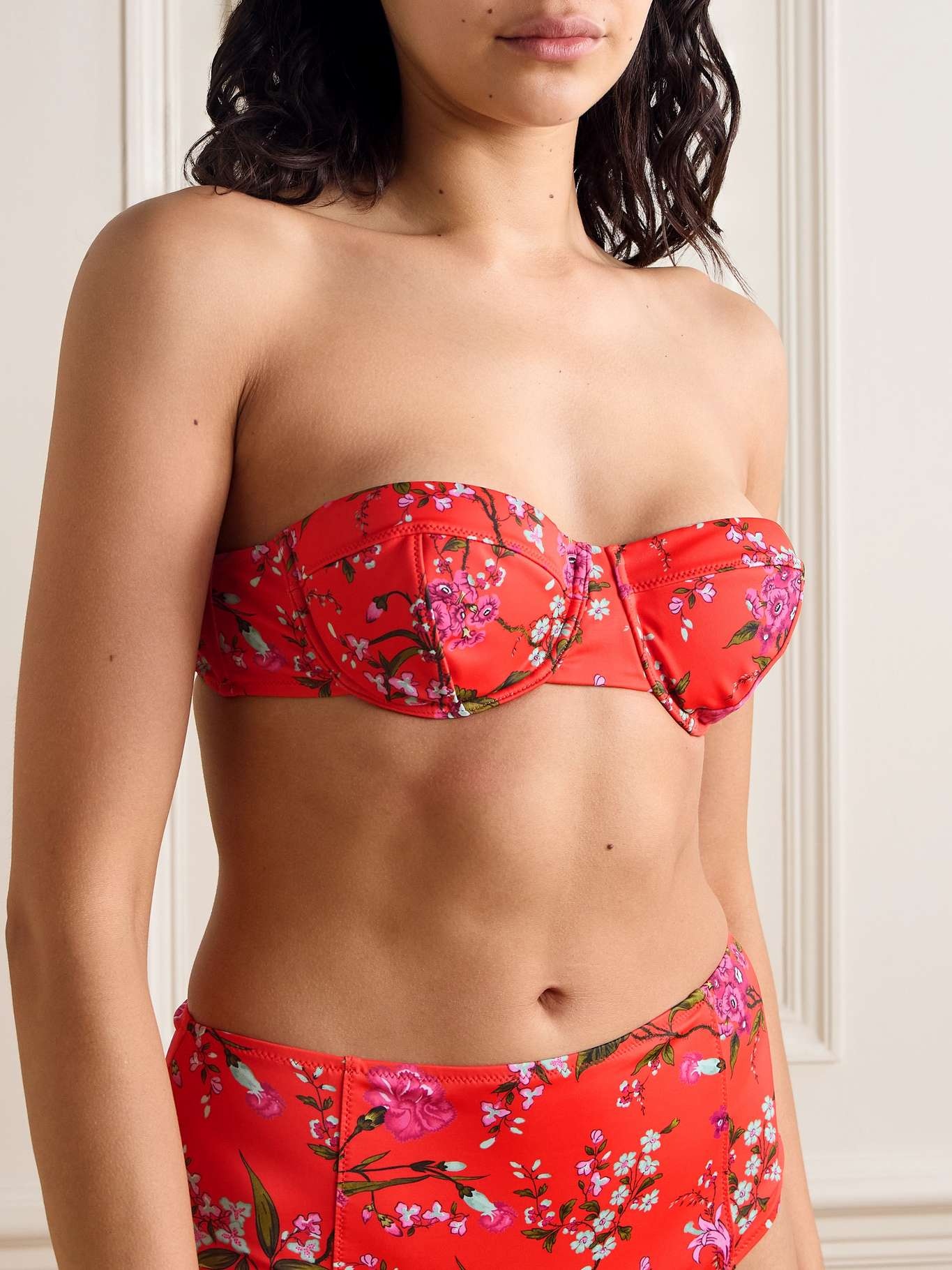 Floral-print underwired bikini top - 6