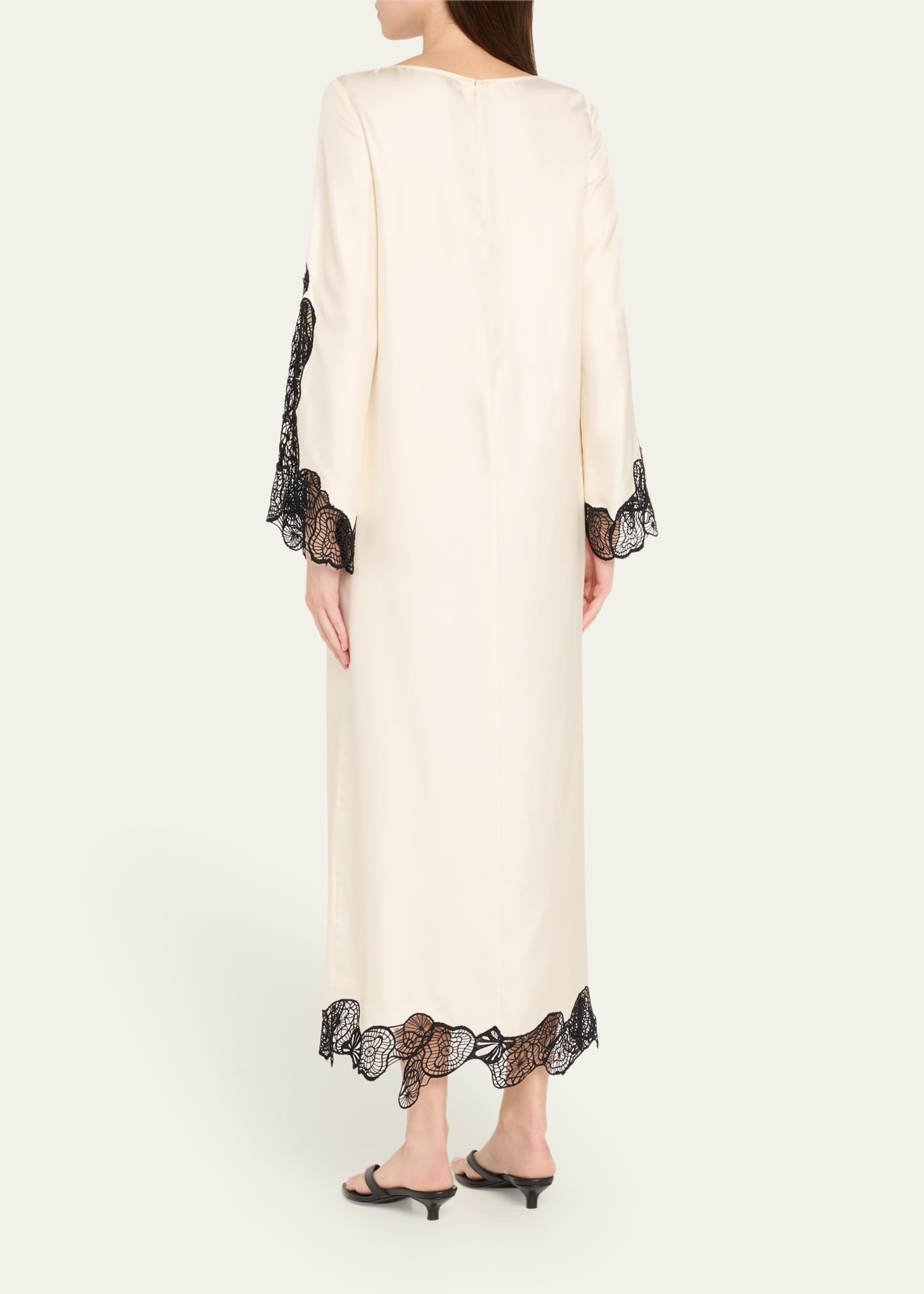 Soto Lace Trim Silk-Blend Dress - 3