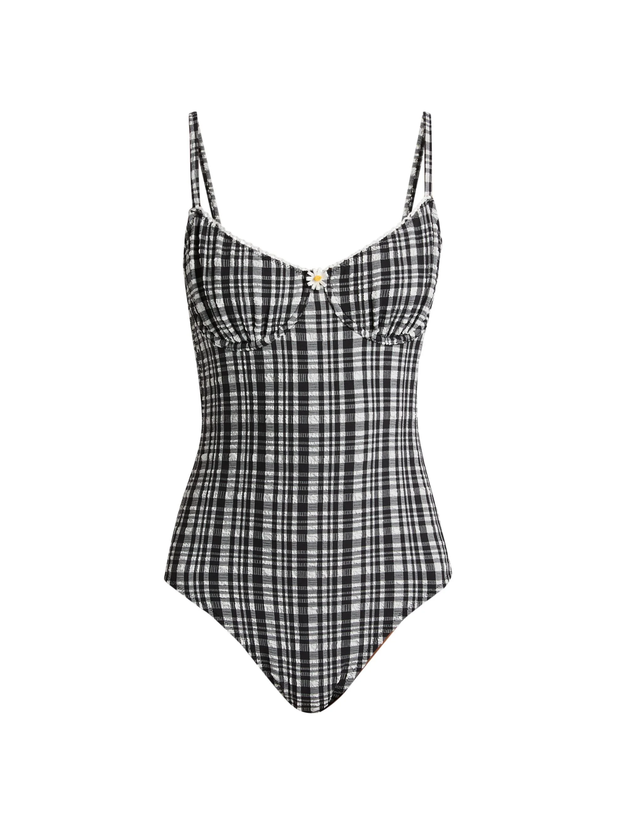 Women's The Taylor Plaid Seersucker One-Piece Swimsuit - Noir - 1