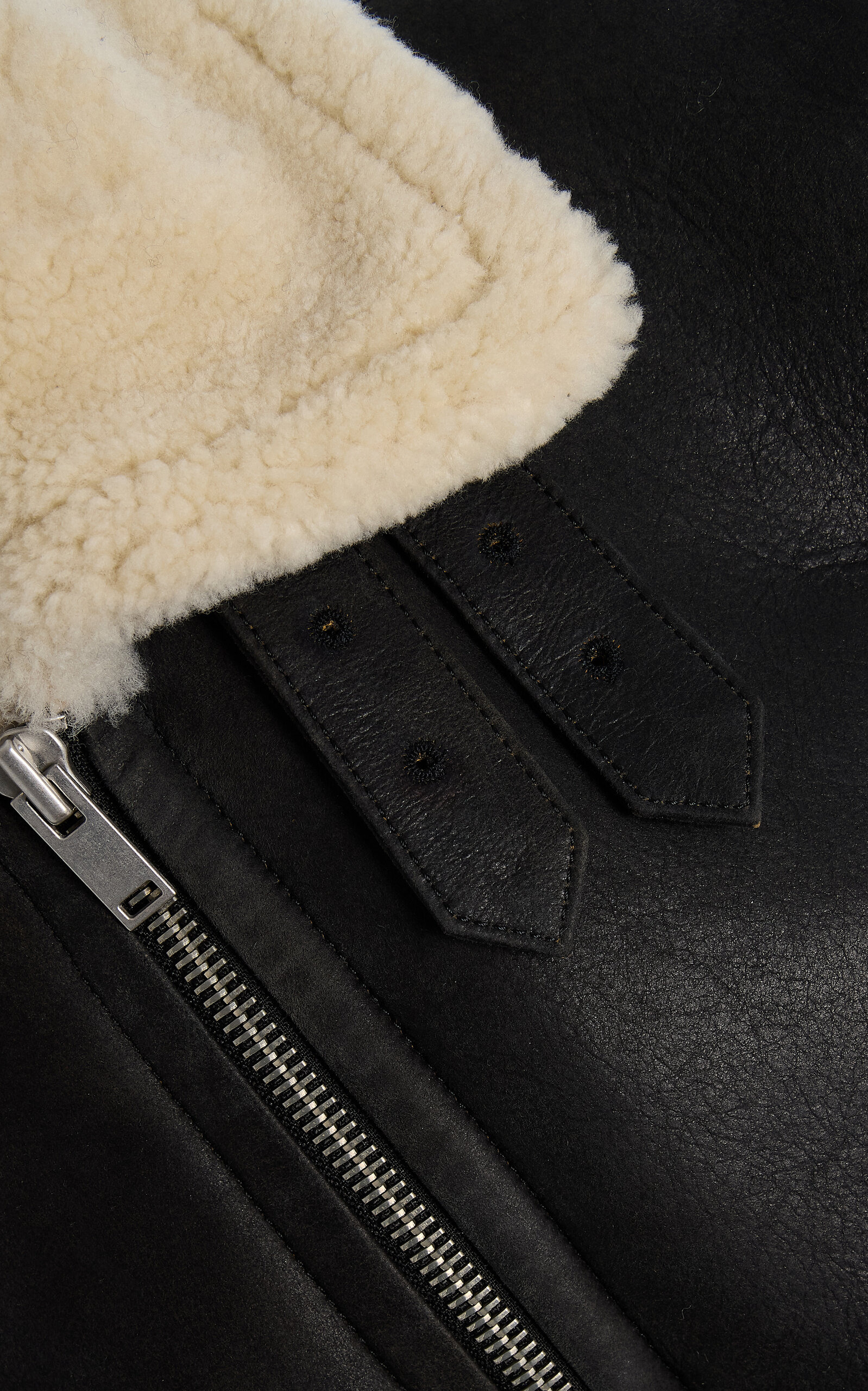Alya Merino Shearling Jacket black/white - 4