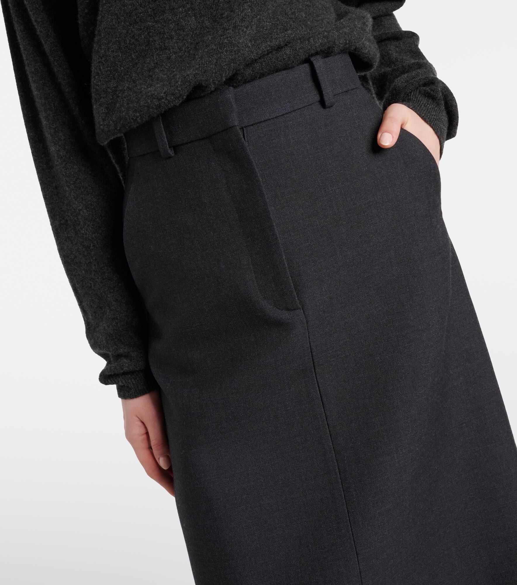 Roux wool and silk maxi skirt - 4