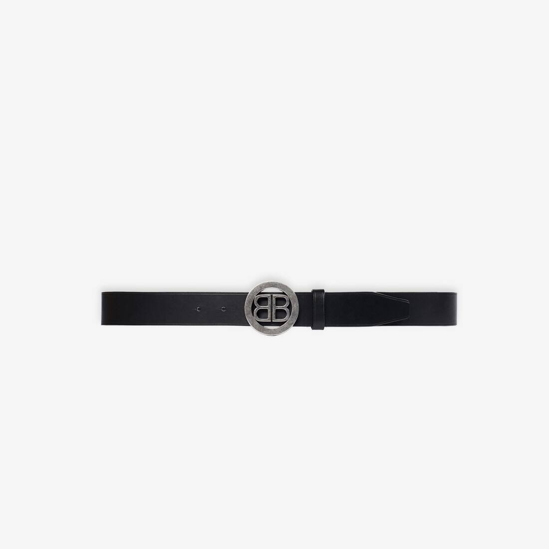 Men's Circled Bb Large Belt in Black - 1