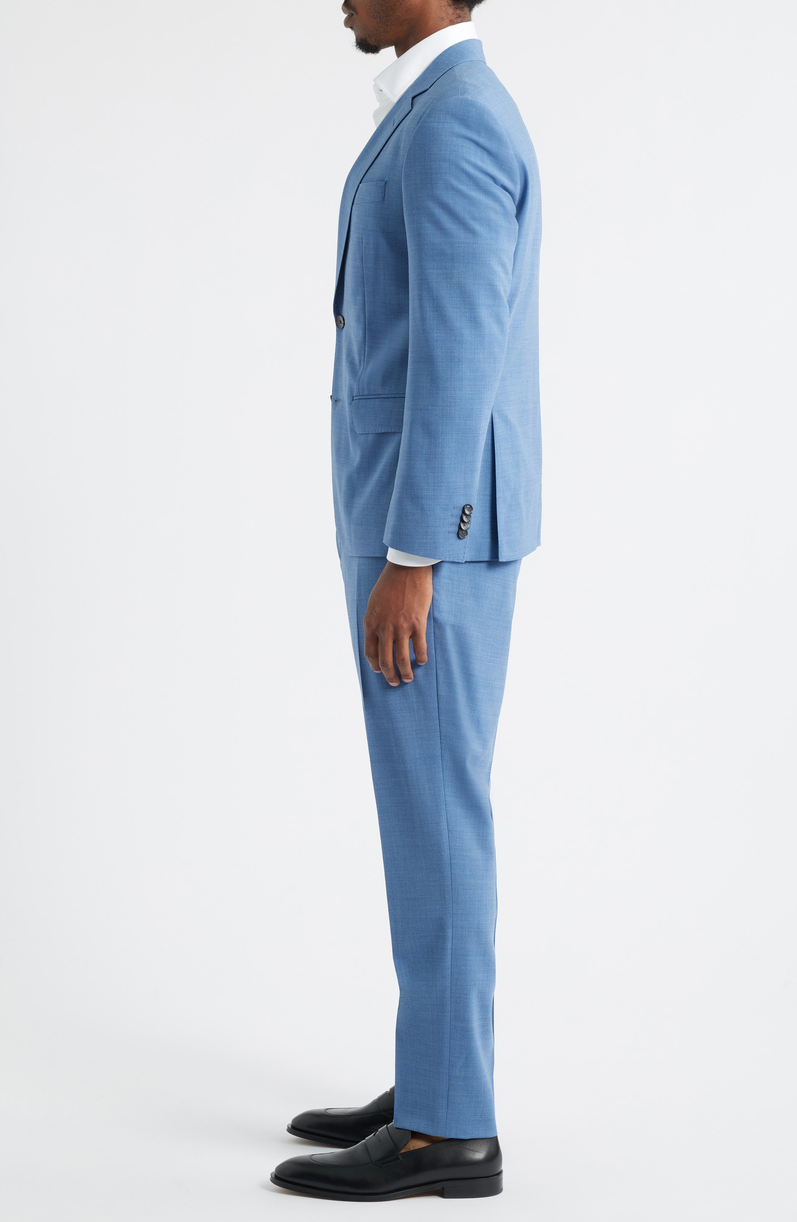 BOSS Huge Stretch Wool Suit in Open Blue at Nordstrom - 3