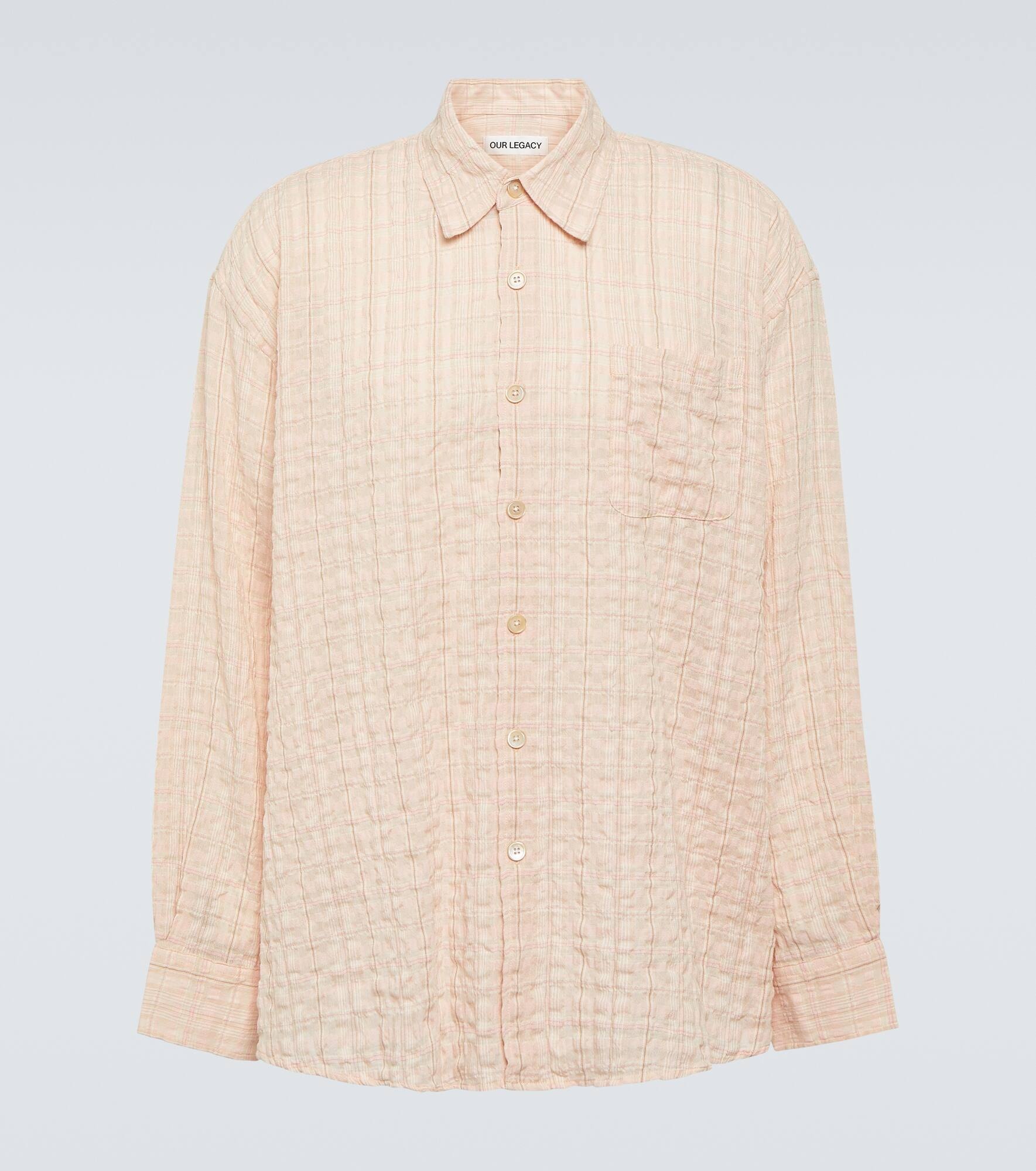 Borrowed checked seersucker shirt - 1