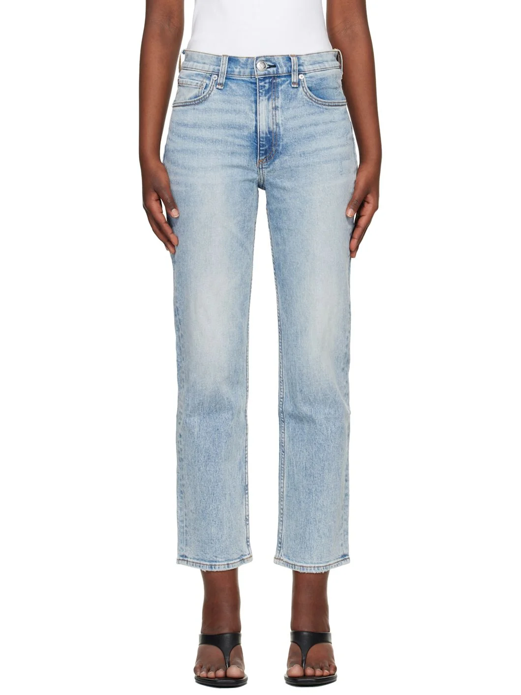 Blue Harlow Ankle Straight Jeans - 1