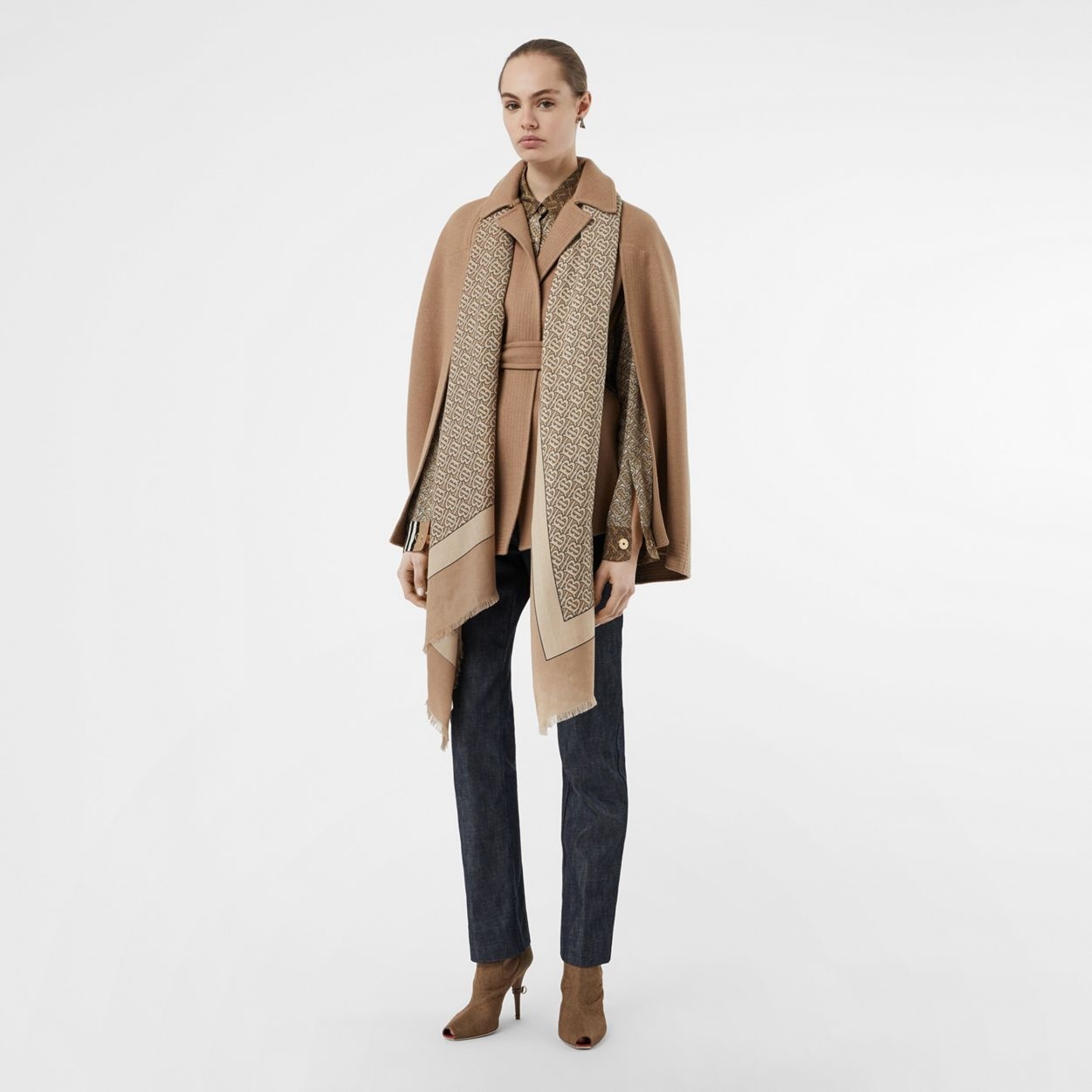 Monogram Print Lightweight Cashmere Scarf - 6