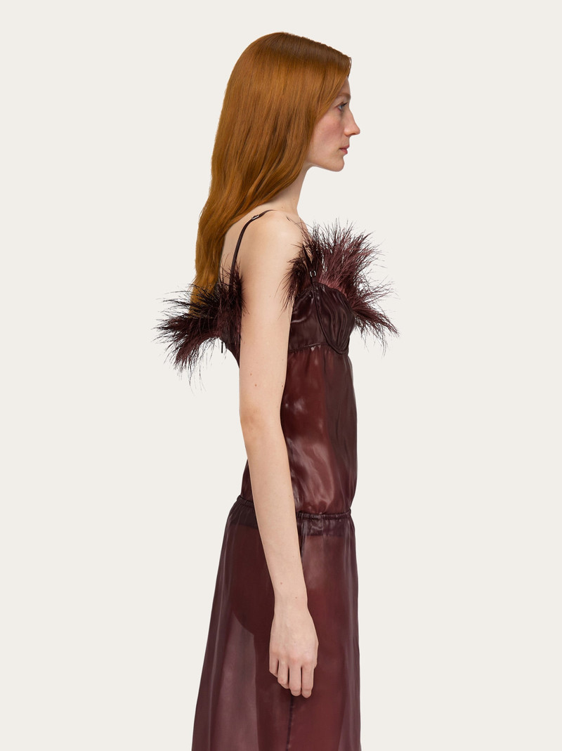 Organza top with feather embellishment 3