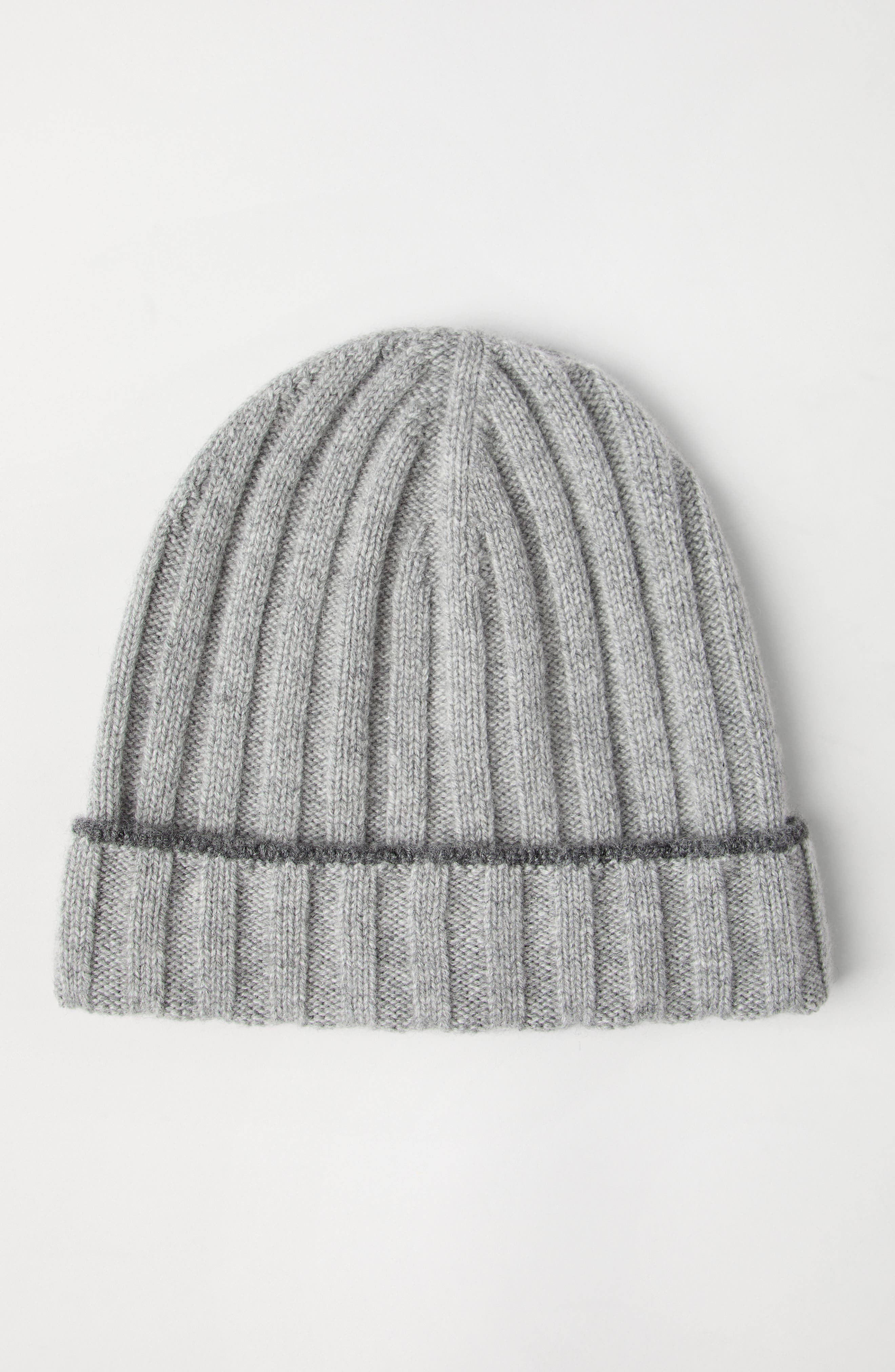 Brunello Cucinelli Cashmere rib knit beanie in Light Grey at Nordstrom - 2